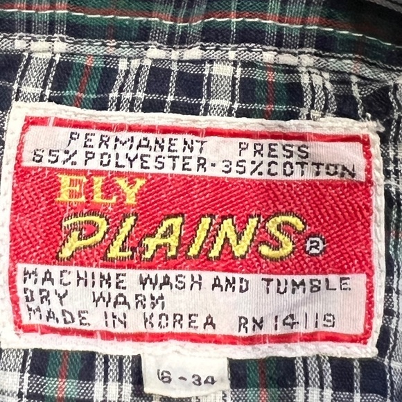 Vintage Ely Plains Rancher Rockabilly Western Pearl Snap Plaid Button Down Shirt - Picture 6 of 6